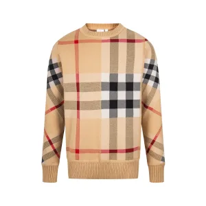 Reps Burberry Sweater Red Wool Polyester Jacquard Winter