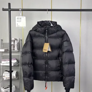 High Quality Luxury Burberry Down Jacket Red Playful Style Winter Zippered Pocket