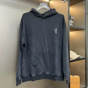 Super Clone Chrome Hearts Hoodie Ash Silk Embroidery