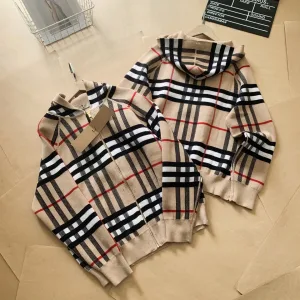 High Quality Burberry Outerwear Red Wool Cashmere Acrylic Spandex Jacquard Lace Retro British
