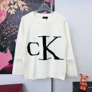 Designer Calvin Klein Sweater Red Wool Autumn Winter