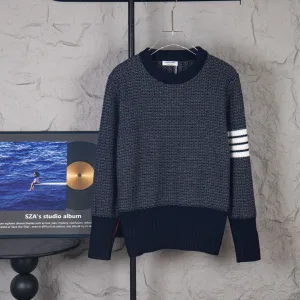 Super Clone High Quality Thom Browne Sweater Blue Simple And Elegant
