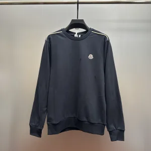 Super Clone Moncler Long-Sleeved Sweatshirt Red Cotton Fleece Ribbed Fabric Embroidery
