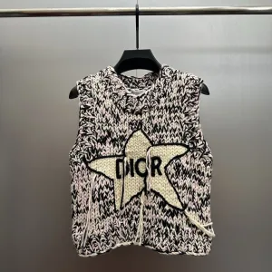 High Quality Reps Dior Vest Pink Cashmere Exquisite Workmanship Autumn Winter And Color Blocking