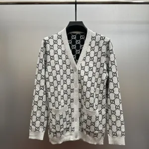 Super Clone AAA Gucci Outerwear Black Wool Jacquard Sophistication