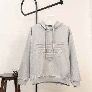 Super Clone Armani Hoodie Red Cotton