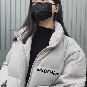 Reps High Quality Balenciaga Cotton-Padded Coat Black Cotton Down Winter