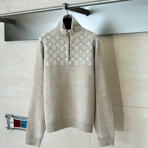 Designer Louis Vuitton Sweater Color Cotton Wool Blend Jacquard