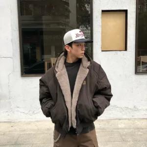 Designer Super Clone Carhartt Coat Green Cotton Pure Faux Mink Fur Twill Winter