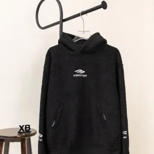 Super Clone High Quality Balenciaga Hoodie Red Wool Lambswool