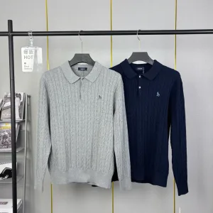 AAA Hazzys Knitwear Red Cotton Down Cable Knit Simple And Versatile Exquisite Workmanship Light Business Gentlemanly Style Sophistication Autumn Winter Embroidery