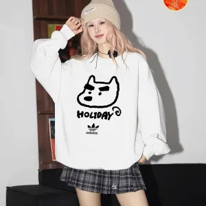 Designer Reps Adidas Sweatshirt White Cotton Fleece