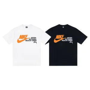 Designer Super Clone Nike Short-Sleeved Shirts Black Cotton