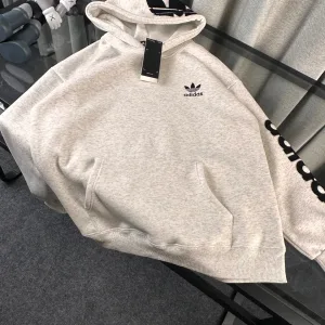 High Quality Designer Adidas Hoodie Red Fleece Winter Embroidery