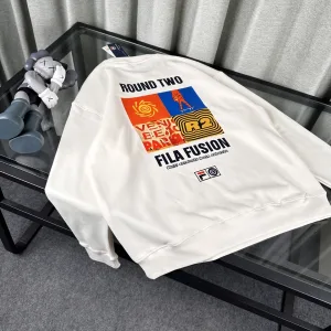 Designer Fila Hoodie Black Fleece