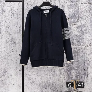 Luxury Thom Browne Hoodies Blue Simple And Elegant