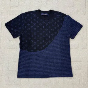 Designer Louis Vuitton Short Sleeves Blue Velvet