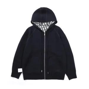 Designer Reps Dior Jackets Blue Cashmere Jacquard Simple And Elegant Autumn Winter Pattern