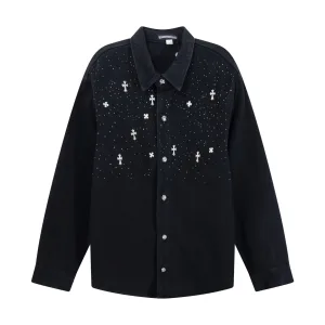 Super Clone Designer Chrome Hearts Shirts Black Denim