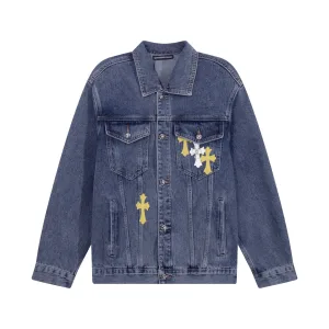 Designer Super Clone Chrome Hearts Shirts Red Denim