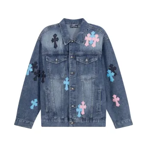 High Quality AAA Chrome Hearts Shirts Red Denim Patch