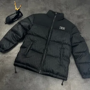 Super Clone Reps Dior Cotton-Padded Coat Red Down Jacquard Street Style Winter