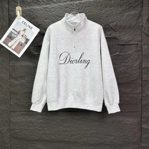 Designer Dior Hoodie Ash Cotton