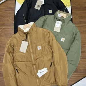 AAA Designer Carhartt Outerwear Green Down Retro Logo