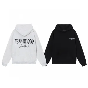 AAA Fear Of God T-Shirts Ash Cotton Pure Fleece Ribbed Fabric Flannel Streetwear