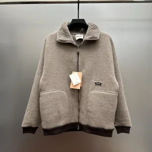 High Quality Luxury Miu Jacket Cotton Fleece Soft Fabric