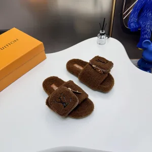 Designer AAA Louis Vuitton Slippers Wool Autumn Winter