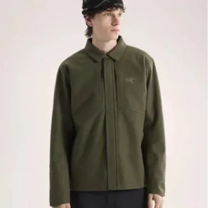Reps Designer Archaeopteryx Long-Sleeved Shirt Red Cotton Wool Nylon Fleece Fabric Adjustable Drawstring Outdoor Functionality Slim Fit Patch Zippered Pocket