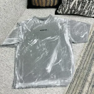 Super Clone AAA Balenciaga Short-Sleeved Shirts Red Cotton Pure