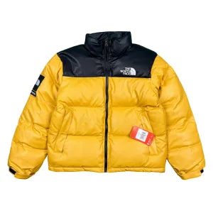 Super Clone High Quality The North Face Down Jacket Yellow Duck Genuine Leather Embroidery Patch