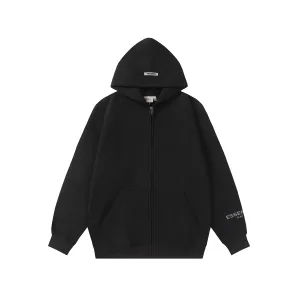 High Quality Fear Of God Jacket Black Fleece Ribbed Fabric