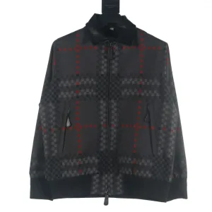 High Quality Designer Burberry Coat Red Wool Blend Genuine Leather High-Quality Materials Zippered Pocket