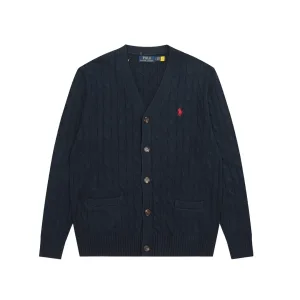 Designer High Quality Ralph Lauren Outerwear Red Cotton Cable Knit Easy To Match