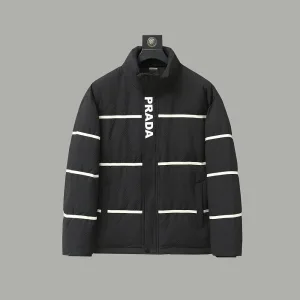 AAA Designer Prada Coat Black Duck Down Polyester Fiber