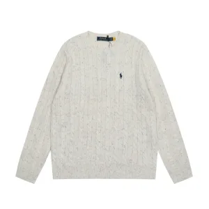 Luxury AAA Ralph Lauren Sweater Red Cotton Wool Blend Cable Knit Easy To Match