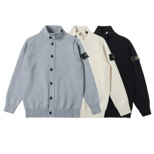 High Quality Stone Island Sweater Black Cotton Silk Wool Silky Smooth