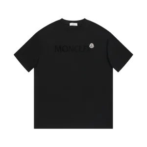 AAA Designer Moncler Short-Sleeved Shirts Ash Cotton Simple And Elegant Patch