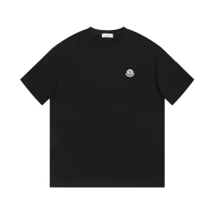 AAA Designer Moncler Short-Sleeved Shirts Red Cotton Simple And Elegant