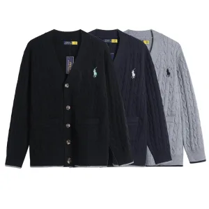 Designer Ralph Lauren Cardigan Red Eva Down Cable Knit A Touch Of Understated Luxury And Sophistication Spring Autumn