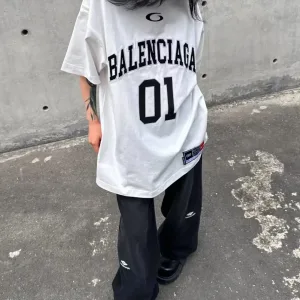 Designer Balenciaga Short-Sleeved Shirts Color Cotton Pure
