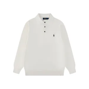 High Quality AAA Ralph Lauren Long-Sleeved Shirts Red Cotton Pure Xinjiang Embroidery