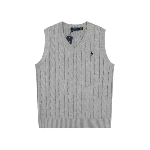 Reps Luxury Ralph Lauren Shirts Red Cotton Pure Xinjiang Cable Knit Easy To Match Embroidery