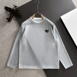 High Quality Luxury Prada Cotton Long-Sleeved T-Shirt