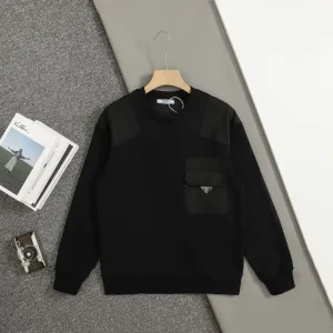 Super Clone Designer Prada Hoodie Ash Cotton Pure Patch