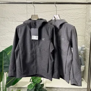 Luxury Archaeopteryx Outerwear Red Wool Cashmere Polyester Softshell Fabric Fleece Woven Slim Fit Flattering For All Body Types