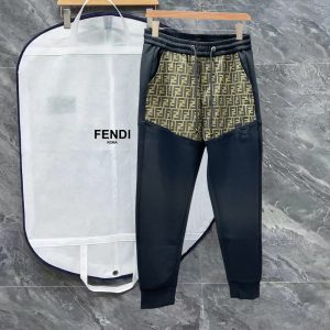 High Quality Luxury Fendi Cotton Casual Pants